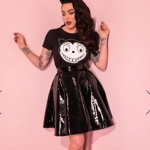 Black Vinyl Skirt